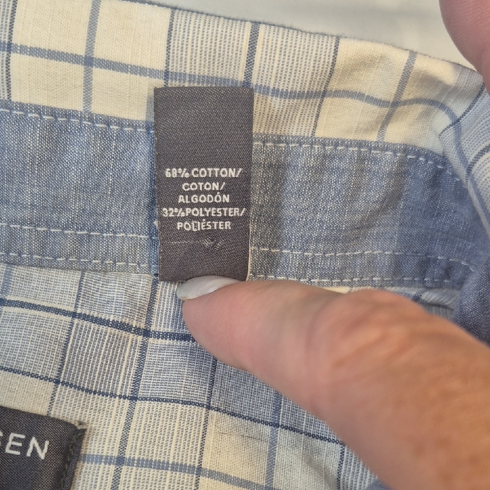 Van Heusen XXL Short Sleeve Blue and White Casual Button Down Shirt - Picture 3 of 13
